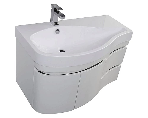 Приобрести Комплект мебели для ванной Aquanet Сопрано 95 L 169344 Белый в магазине сантехники Santeh-Crystal.ru