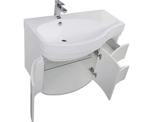 Приобрести Комплект мебели для ванной Aquanet Сопрано 95 L 169344 Белый в магазине сантехники Santeh-Crystal.ru