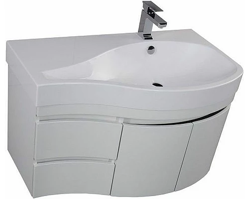 Заказать Тумба под раковину Aquanet Сопрано 95 R 169633 подвесная Белая в магазине сантехники Santeh-Crystal.ru