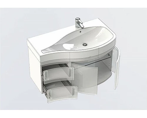Заказать Тумба под раковину Aquanet Сопрано 95 R 169633 подвесная Белая в магазине сантехники Santeh-Crystal.ru