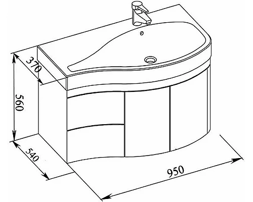 Заказать Тумба под раковину Aquanet Сопрано 95 R 169633 подвесная Белая в магазине сантехники Santeh-Crystal.ru