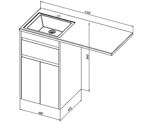 Купить Тумба под раковину Aquanet Токио 110 237744 Белая в магазине сантехники Santeh-Crystal.ru