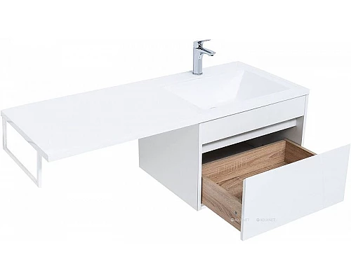 Приобрести Тумба под раковину Aquanet Токио 120 236916 подвесная Белая в магазине сантехники Santeh-Crystal.ru