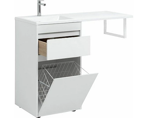 Купить Тумба с раковиной Aquanet Токио 110 L 239298 Белая в магазине сантехники Santeh-Crystal.ru