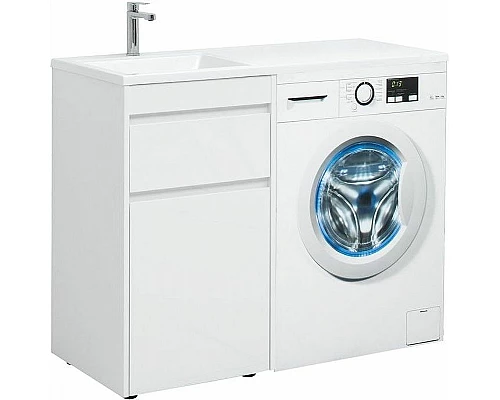 Купить Тумба с раковиной Aquanet Токио 110 L 239298 Белая в магазине сантехники Santeh-Crystal.ru