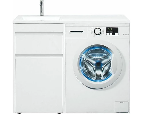 Купить Тумба с раковиной Aquanet Токио 110 L 239298 Белая в магазине сантехники Santeh-Crystal.ru