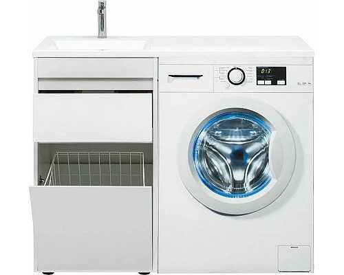 Купить Тумба с раковиной Aquanet Токио 110 L 239298 Белая в магазине сантехники Santeh-Crystal.ru