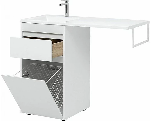 Купить Тумба с раковиной Aquanet Токио 110 L 239298 Белая в магазине сантехники Santeh-Crystal.ru