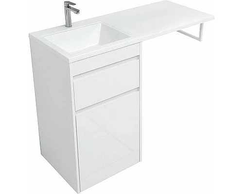 Купить Тумба с раковиной Aquanet Токио 110 L 239298 Белая в магазине сантехники Santeh-Crystal.ru