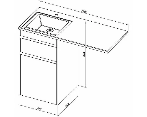 Купить Тумба с раковиной Aquanet Токио 110 L 239298 Белая в магазине сантехники Santeh-Crystal.ru