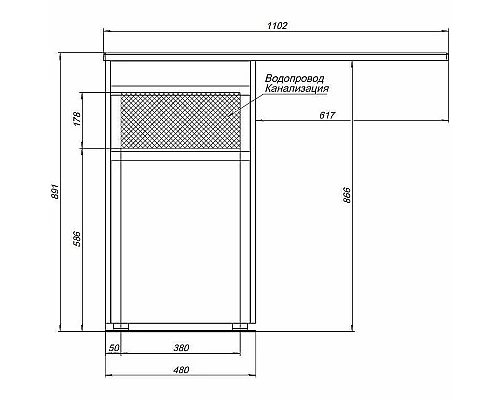 Купить Тумба с раковиной Aquanet Токио 110 R 239299 Белая в магазине сантехники Santeh-Crystal.ru