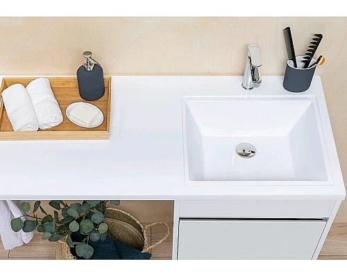 Купить Тумба с раковиной Aquanet Токио 110 R 239299 Белая в магазине сантехники Santeh-Crystal.ru