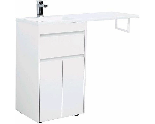 Заказать Тумба с раковиной Aquanet Токио 110 L 239204 Белая в магазине сантехники Santeh-Crystal.ru