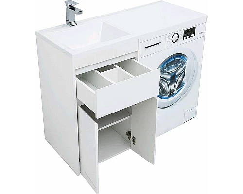 Заказать Тумба с раковиной Aquanet Токио 110 L 239204 Белая в магазине сантехники Santeh-Crystal.ru