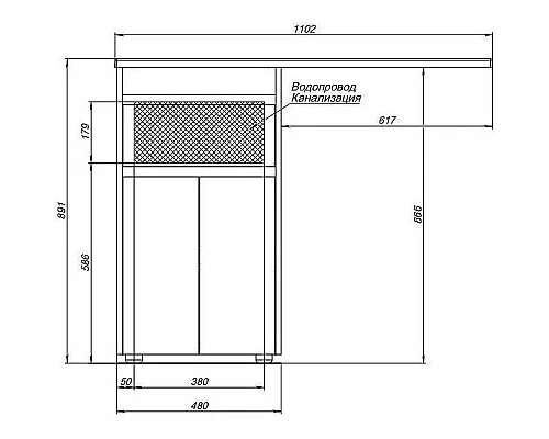 Заказать Тумба с раковиной Aquanet Токио 110 L 239204 Белая в магазине сантехники Santeh-Crystal.ru