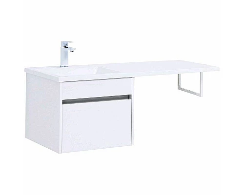 Заказать Тумба с раковиной Aquanet Токио 110 L 239208 подвесная Белая в магазине сантехники Santeh-Crystal.ru