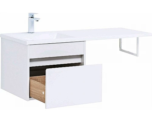 Заказать Тумба с раковиной Aquanet Токио 110 L 239208 подвесная Белая в магазине сантехники Santeh-Crystal.ru