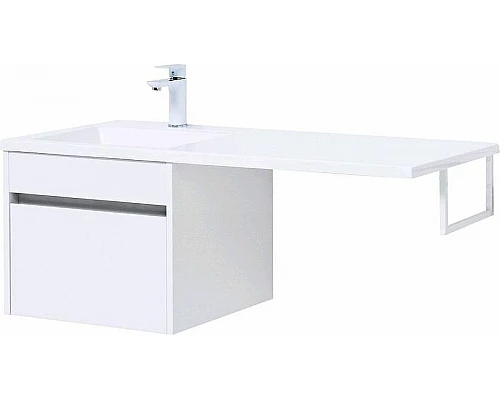 Заказать Тумба с раковиной Aquanet Токио 110 L 239208 подвесная Белая в магазине сантехники Santeh-Crystal.ru
