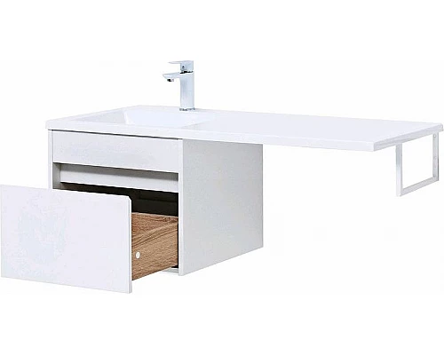 Заказать Тумба с раковиной Aquanet Токио 110 L 239208 подвесная Белая в магазине сантехники Santeh-Crystal.ru