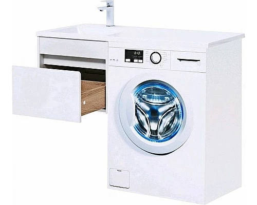 Заказать Тумба с раковиной Aquanet Токио 110 L 239208 подвесная Белая в магазине сантехники Santeh-Crystal.ru