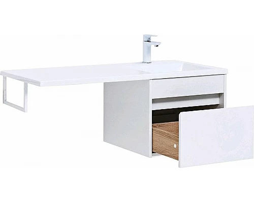 Заказать Тумба с раковиной Aquanet Токио 110 R 239209 подвесная Белая в магазине сантехники Santeh-Crystal.ru