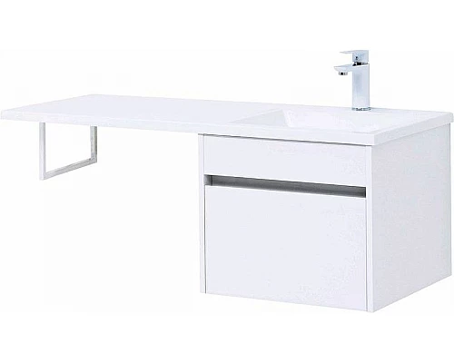 Заказать Тумба с раковиной Aquanet Токио 110 R 239209 подвесная Белая в магазине сантехники Santeh-Crystal.ru