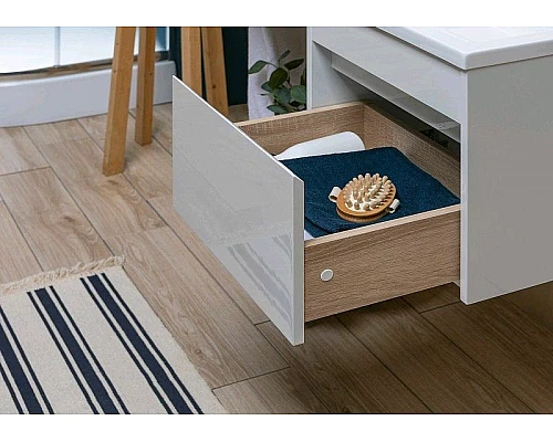 Заказать Тумба с раковиной Aquanet Токио 110 R 239209 подвесная Белая в магазине сантехники Santeh-Crystal.ru