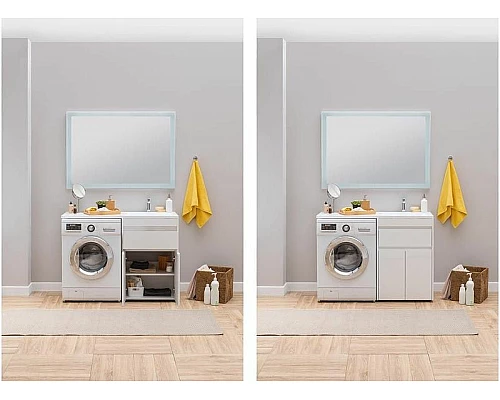 Купить Тумба с раковиной Aquanet Токио 120 R 239210 Белая в магазине сантехники Santeh-Crystal.ru