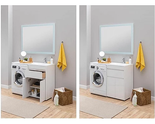 Купить Тумба с раковиной Aquanet Токио 120 R 239210 Белая в магазине сантехники Santeh-Crystal.ru