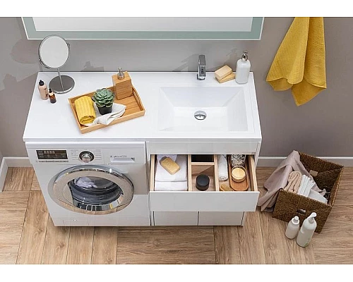 Купить Тумба с раковиной Aquanet Токио 120 R 239210 Белая в магазине сантехники Santeh-Crystal.ru