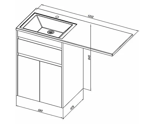 Купить Тумба с раковиной Aquanet Токио 120 R 239210 Белая в магазине сантехники Santeh-Crystal.ru