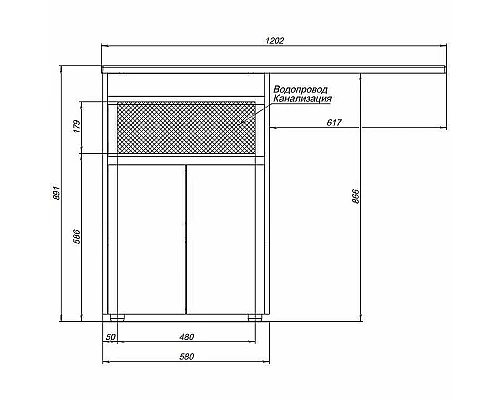 Купить Тумба с раковиной Aquanet Токио 120 R 239210 Белая в магазине сантехники Santeh-Crystal.ru