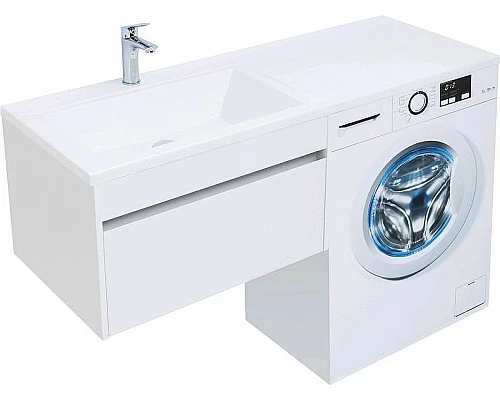 Заказать Тумба с раковиной Aquanet Токио 130 L 239217 подвесная Белая в магазине сантехники Santeh-Crystal.ru