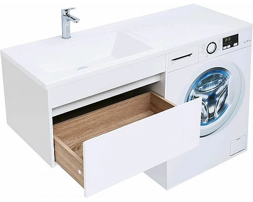 Заказать Тумба с раковиной Aquanet Токио 130 L 239217 подвесная Белая в магазине сантехники Santeh-Crystal.ru