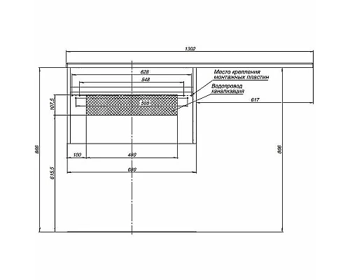 Заказать Тумба с раковиной Aquanet Токио 130 L 239217 подвесная Белая в магазине сантехники Santeh-Crystal.ru