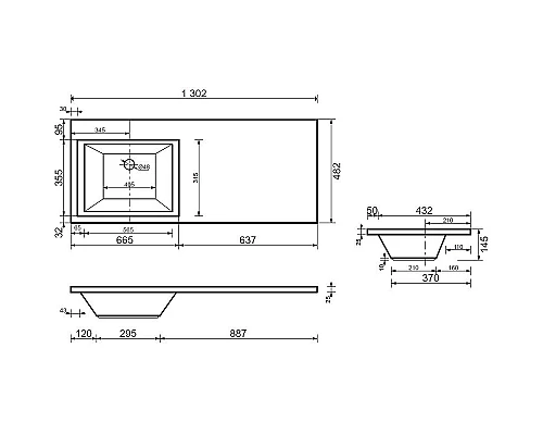 Заказать Тумба с раковиной Aquanet Токио 130 L 239217 подвесная Белая в магазине сантехники Santeh-Crystal.ru