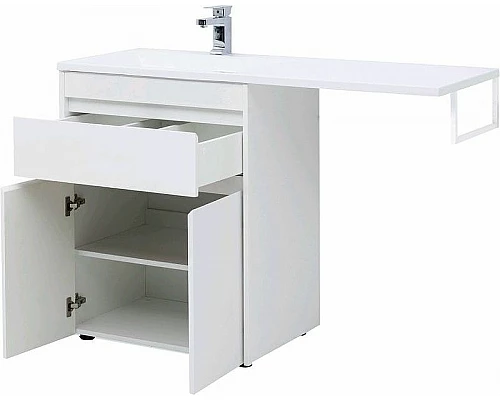 Приобрести Тумба с раковиной Aquanet Токио 130 L 239215 Белая в магазине сантехники Santeh-Crystal.ru