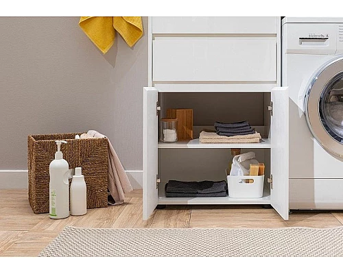 Приобрести Тумба с раковиной Aquanet Токио 130 L 239215 Белая в магазине сантехники Santeh-Crystal.ru