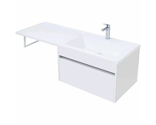 Купить Тумба с раковиной Aquanet Токио 130 R 239218 подвесная Белая в магазине сантехники Santeh-Crystal.ru