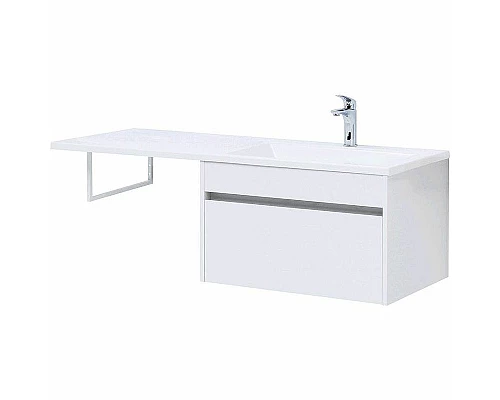 Купить Тумба с раковиной Aquanet Токио 130 R 239218 подвесная Белая в магазине сантехники Santeh-Crystal.ru