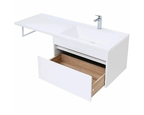 Купить Тумба с раковиной Aquanet Токио 130 R 239218 подвесная Белая в магазине сантехники Santeh-Crystal.ru