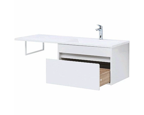 Купить Тумба с раковиной Aquanet Токио 130 R 239218 подвесная Белая в магазине сантехники Santeh-Crystal.ru