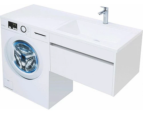 Купить Тумба с раковиной Aquanet Токио 130 R 239218 подвесная Белая в магазине сантехники Santeh-Crystal.ru