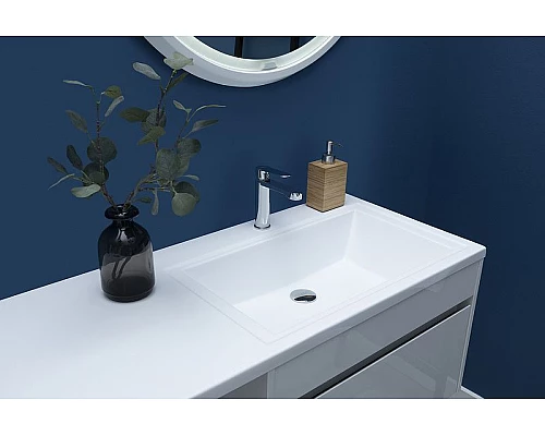 Купить Тумба с раковиной Aquanet Токио 130 R 239218 подвесная Белая в магазине сантехники Santeh-Crystal.ru