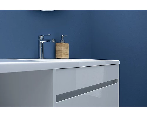 Купить Тумба с раковиной Aquanet Токио 130 R 239218 подвесная Белая в магазине сантехники Santeh-Crystal.ru