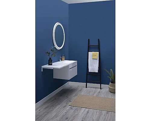 Купить Тумба с раковиной Aquanet Токио 130 R 239218 подвесная Белая в магазине сантехники Santeh-Crystal.ru