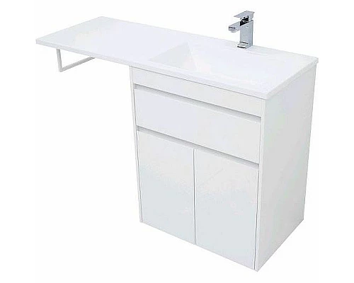 Приобрести Тумба с раковиной Aquanet Токио 130 R 239216 Белая в магазине сантехники Santeh-Crystal.ru
