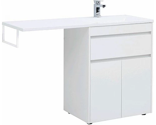 Приобрести Тумба с раковиной Aquanet Токио 130 R 239216 Белая в магазине сантехники Santeh-Crystal.ru