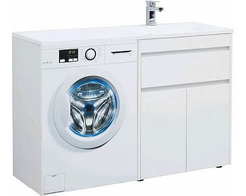 Приобрести Тумба с раковиной Aquanet Токио 130 R 239216 Белая в магазине сантехники Santeh-Crystal.ru