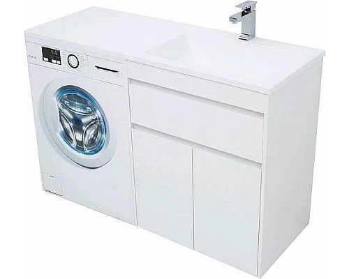 Приобрести Тумба с раковиной Aquanet Токио 130 R 239216 Белая в магазине сантехники Santeh-Crystal.ru